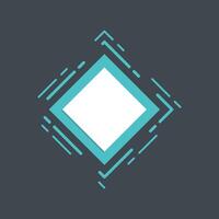 Green diamond square modern frame in flat design. vector