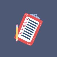 checked document in flat design. vector