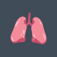 Lung in flat design. vector