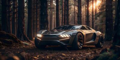 a future car in the forest photo