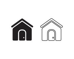 Simple house icon drawn with thin lines on a white surface vector