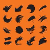 Ink brush stroke silhouettes offered in assorted forms and sizes vector