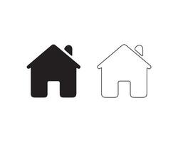 Home icon with thin line on white background vector