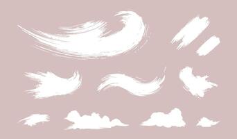 A versatile array of ink brush stroke silhouettes in different forms and sizes vector