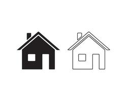Thin lined house symbol on a plain white background vector
