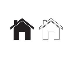 Thin lined house symbol resting on a plain white background vector