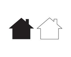 Subtle home icon in thin lines against a white backdrop vector