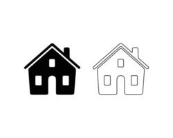 Home emblem drawn with a thin line on a pure white background vector