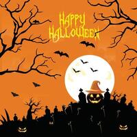 Halloween background design with product display, podium and Festive Elements Halloween. vector