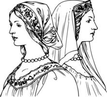 Blanche of Castile and Margaret vector