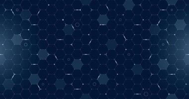 VR HUD futuristic user interface hexagons grid. Digital UI screen hexagonal seamless mesh. GUI hi tech visor backdrop. Spaceship head up display hex lines on dark blue background. FUI Sci Fi dashboard vector