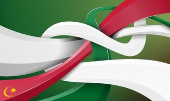 Waving 3d shapes of green white and red with green background. Suriname independence day template design. suriname national background vector