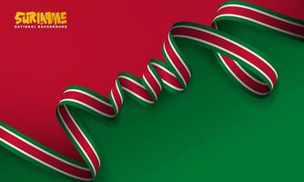 suriname independence day design with Red and green background and waving suriname flag. suriname national background design vector