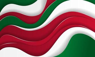 green red and white background with waving different shapes which looks tiered. suriname independence day template. suriname national background vector
