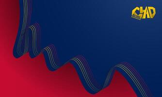 Red and blue background with waving red yellow blue lines design. Good template for independence day campaign vector