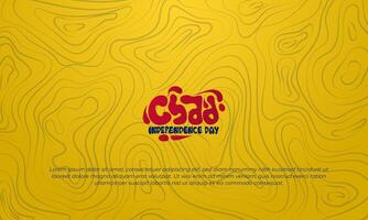 Chad independence day template design with smoky lines on yellow background. Chad national background vector