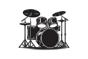 Drum kit set Design Silhouette vector