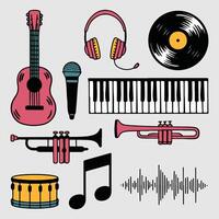 a collection Music and Audio Icons vector