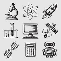 a collection Science and Technology Icons vector