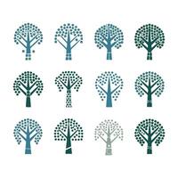 Abstract Tree with Gradient Colors vector