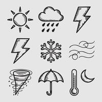 a collection of different weather Silhouette vector