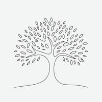 a drawing of a hand draw tree vector