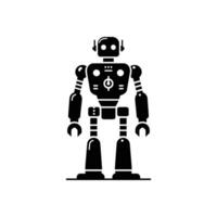 Innovative Robot Silhouettes Representing AI and Robotics in Science Events vector