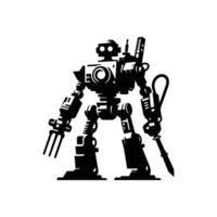 High-Tech Robotic Design Silhouette for Science Fairs and Technology Conferences vector