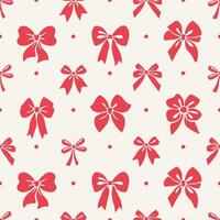 Seamless pattern bow and dots. Illustration in retro hand drawn style vector