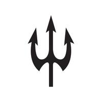 A black and white image of a trident vector