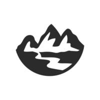 Mountains and river icon isolated on white background vector