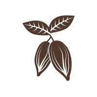Cocoa beans on a branch icon illustration vector