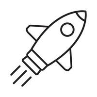 Rocket line icon. Simple rocket sign. Rocket launch icon. vector