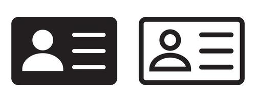 ID Card icon. Employee clerk card, driver license, Identification card, staff identification card symbol. Design for website and mobile app. vector