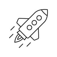 Rocket line icon. Rocket launch icon. Flying rocket icon. vector