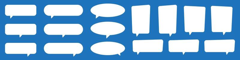 Blank empty white speech bubbles. Speak bubble text, cartoon chatting box, message box. vector