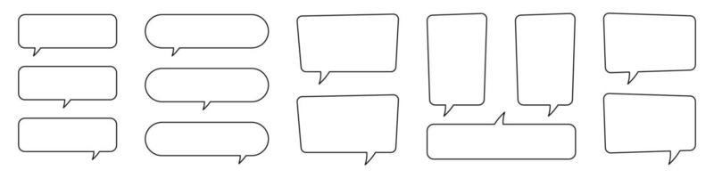 Collection of line speech bubble vector