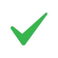 A green tick mark on a white background vector