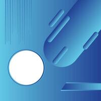 Blue gradient abstract background with fluid Line and white Frame geometric shape. vector