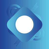 Blue gradient abstract background with fluid Square and white Frame in center geometric shape. vector