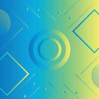 Blue and Yellow geometric circle shapes Gradient Abstract background with dynamic effect. vector