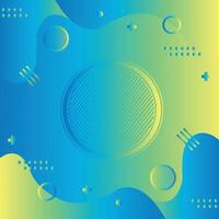 Circle frame overlap element design geometric shape blue and yellow gradient color abstract background vector