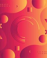 Futuristic Red Yellow Gradient abstract background with round circle line bright space with effect decoration with seamless patterns vector