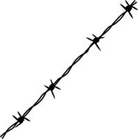 black barbed wire without background vector