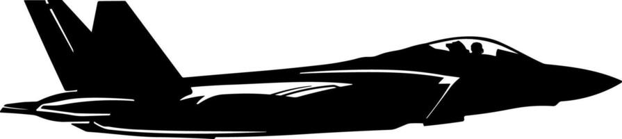 black silhouette of fighter jet without background vector