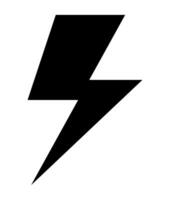 lightning symbol icon - black and white simple silhouette of flash, illustration isolated on white background vector