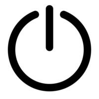 power button icon, black and white simple illustration of switch symbol, isolated on white background vector