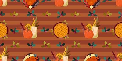 The background for thanksgiving, a seamless pattern. Botanical autumn ornament. vector