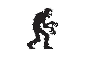A silhouette of a zombie with a large head vector