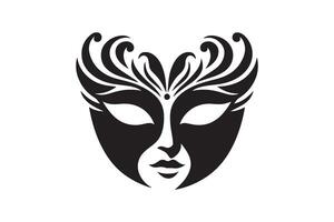 A black and white image of a mask vector